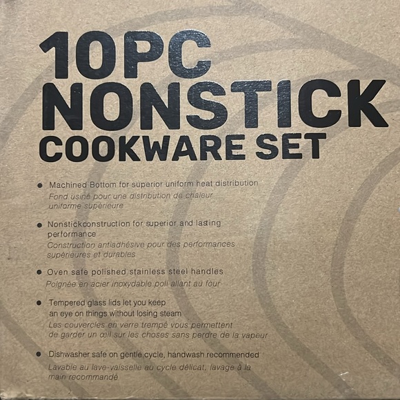 NWT Sedona 10-Piece Non-Stick Cookware Set with Tempered Glass Lid, NEW in Box - Picture 4 of 8